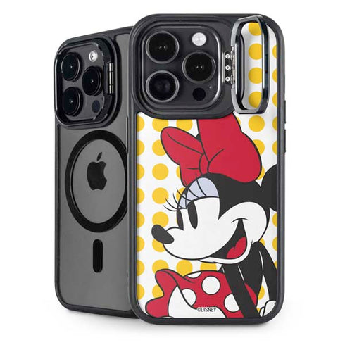 Disney Minnie Mouse Profile Yellow Dots iPhone 15 Pro Kickstand Case